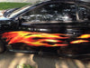 fire flames decal on black sports car